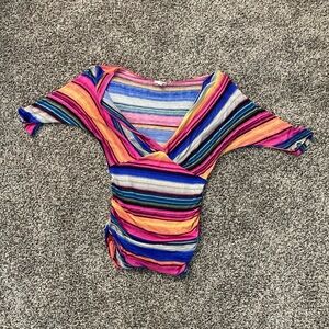 BONGO Womens horizontal striped top